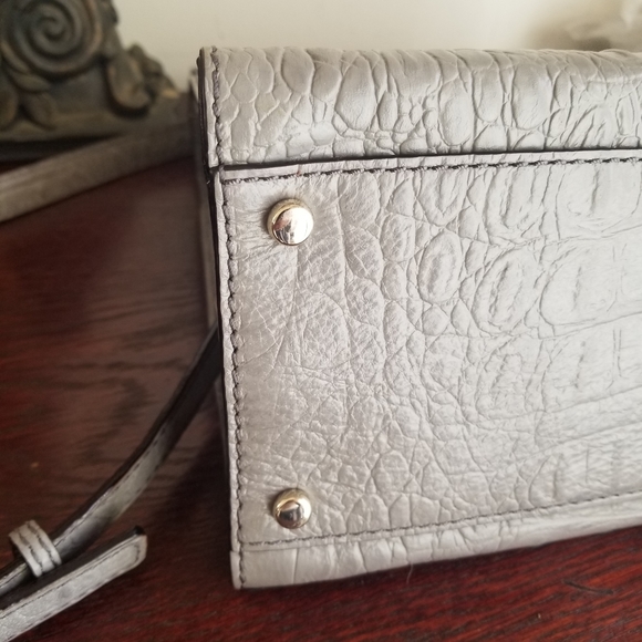 Kate Spade Doris  gray croc crossbody  bag - Picture 3 of 11